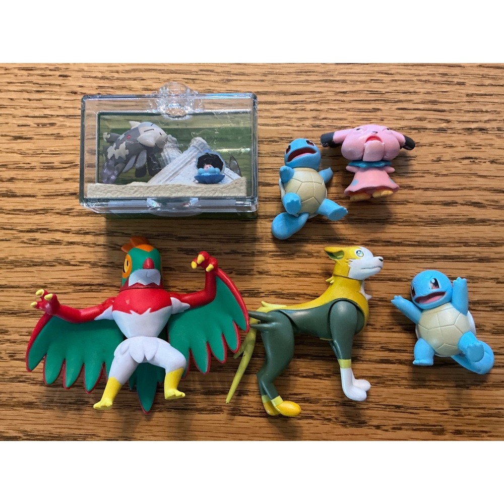 Pokemon Figure Lot ReMent Terrarium Hawlucha Boltund Squirtle Snubbull Relicanth